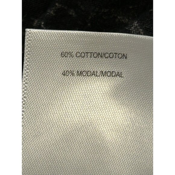 Lucky Brand Black & White Knit Shirt 2X Soft Boho 3/4 Sleeve Paisley Geometric - Picture 9 of 11